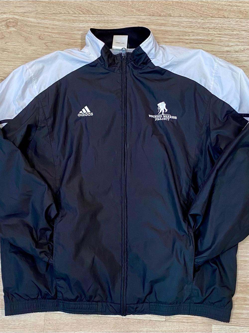 Adidas Wounded Warrior Project WWP Jacket Men’s Large Black Full Zip Windbreaker